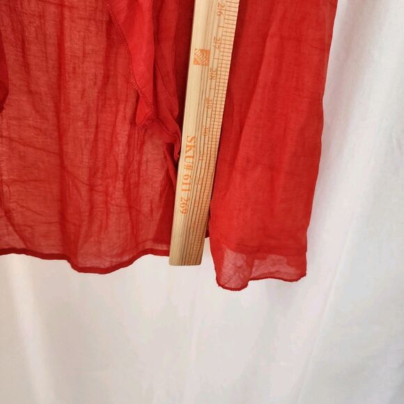 April Cornell Trading Kimono S Whimsy Duster Red Cottage Boho Fairy Rockabilly - Picture 6 of 8